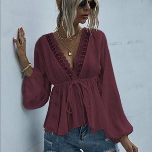 Flowy maroon blouse